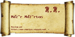 Már Márton névjegykártya